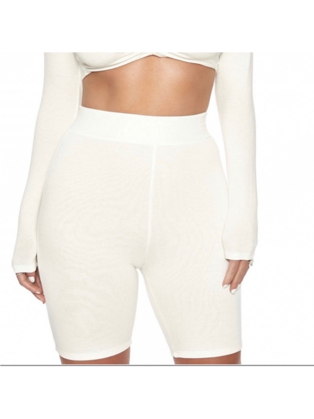 NEW naked wardrobe white biker shorts